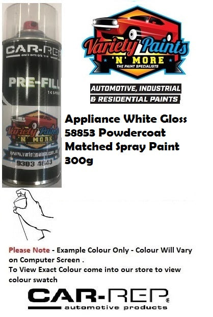 Appliance White Gloss 58853 Powdercoat Matched Spray Paint 300g