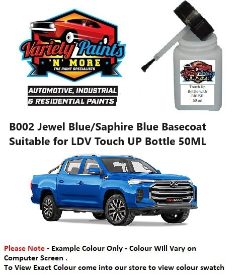 B002 Jewel Blue/Saphire Blue Basecoat Suitable for LDV Touch UP Bottle 50ML