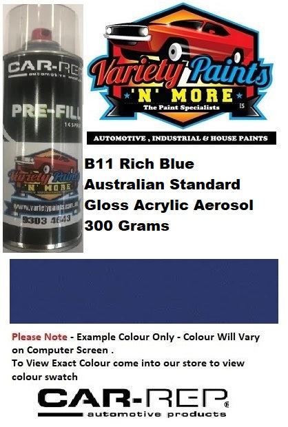 B11 Rich Blue Australian Standard Gloss Acrylic Aerosol 300 Grams