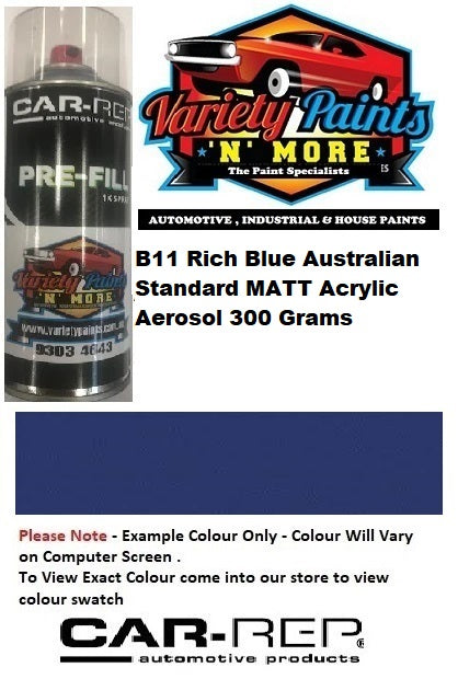 B11 Rich Blue Australian Standard MATT Acrylic Aerosol 300 Grams