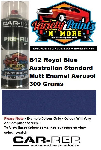 B12 Royal Blue Australian Standard MATT Enamel Aerosol 300 Grams