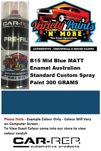 B15 Mid Blue MATT Enamel Australian Standard Custom Spray Paint 300 GRAMS
