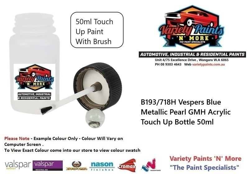 B193/718H Vespers Blue Metallic Pearl GMH Acrylic Touch Up Bottle 50ml