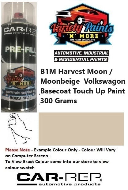 B1M Harvest Moon / Moonbeige  Volkswagon Basecoat Touch Up Paint 300 Grams