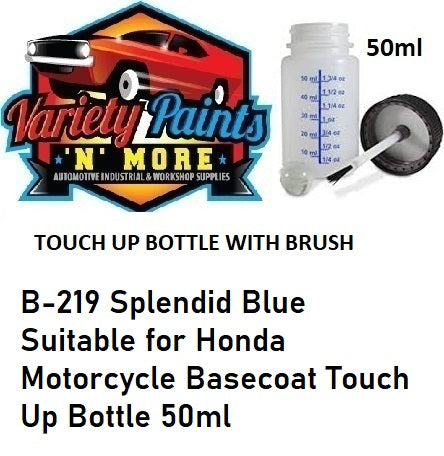 B-219 Splendid Blue Suitable for Honda Motorcycle Basecoat Touch Up Bottle 50ml