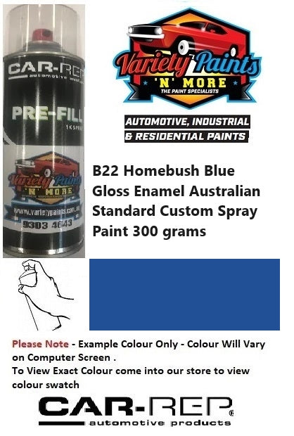 B22 Homebush Blue Gloss Enamel Australian Standard Custom Spray Paint 300 grams 6IS 41A