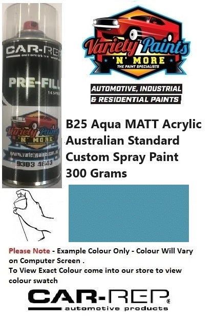 B25 Aqua MATT Enamel Australian Standard Custom Spray Paint 300 Grams