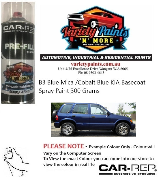 B3 Blue Mica or Cobalt Blue KIA Basecoat Spray Paint 300 Grams STEP 3