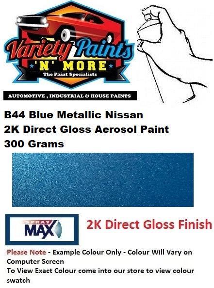 B44 Blue Metallic Nissan 2K DIRECT GLOSS Aerosol Paint 300 Grams