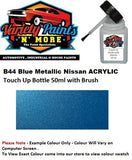 B44 Blue Metallic Nissan Acrylic Touch Up Bottle 50ml with Brush