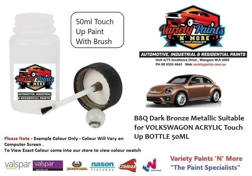 B8Q Dark Bronze Metallic Suitable for VOLKSWAGON ACRYLIC Touch Up BOTTLE 50ML