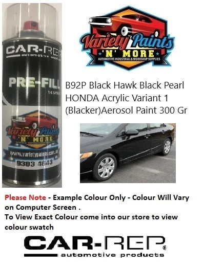 B92P Black Hawk Black Pearl HONDA Acrylic Variant 1 (Blacker)Aerosol Paint 300 Grams
