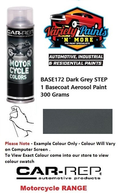 BASE172 Dark Grey STEP 1 Basecoat Aerosol Paint 300 Grams