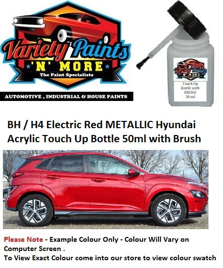 BH / H4 Electric Red Hyundai Acrylic Touch Up Bottle 50ml with Brush