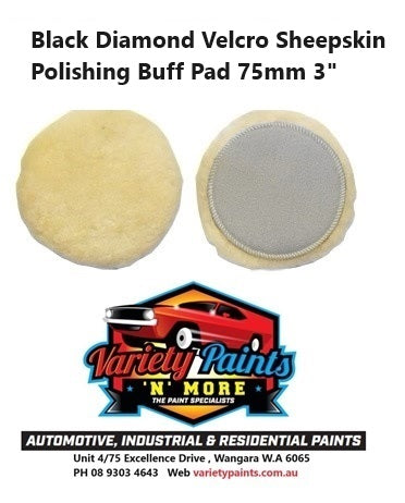 Black Diamond Velcro Sheepskin Polishing Buff Pad 75mm 3"