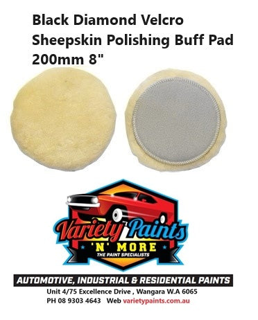 Black Diamond Velcro Sheepskin Polishing Buff Pad 200mm 8"