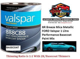 BR Breeze Mica Metallic FORD Valspar 1 Litre Performance Basecoat Paint Mix