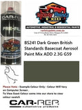 BS241 Dark Green British Standards Basecoat Aerosol Paint Mix ADD 2.3G G59