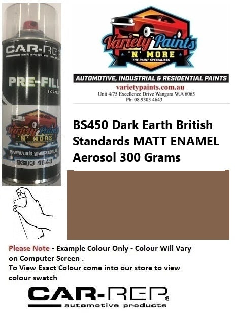 BS450 Dark Earth British Standards MATT ENAMEL Aerosol 300 Grams