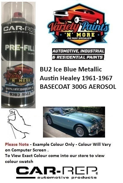 BU2 Ice Blue Metallic Austin Healey 1961-1967 BASECOAT 300G AEROSOL