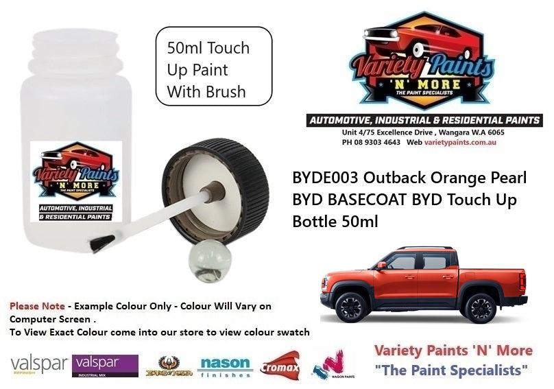 BYDE003 Outback Orange Pearl BYD BASECOAT BYD Touch Up Bottle 50ml