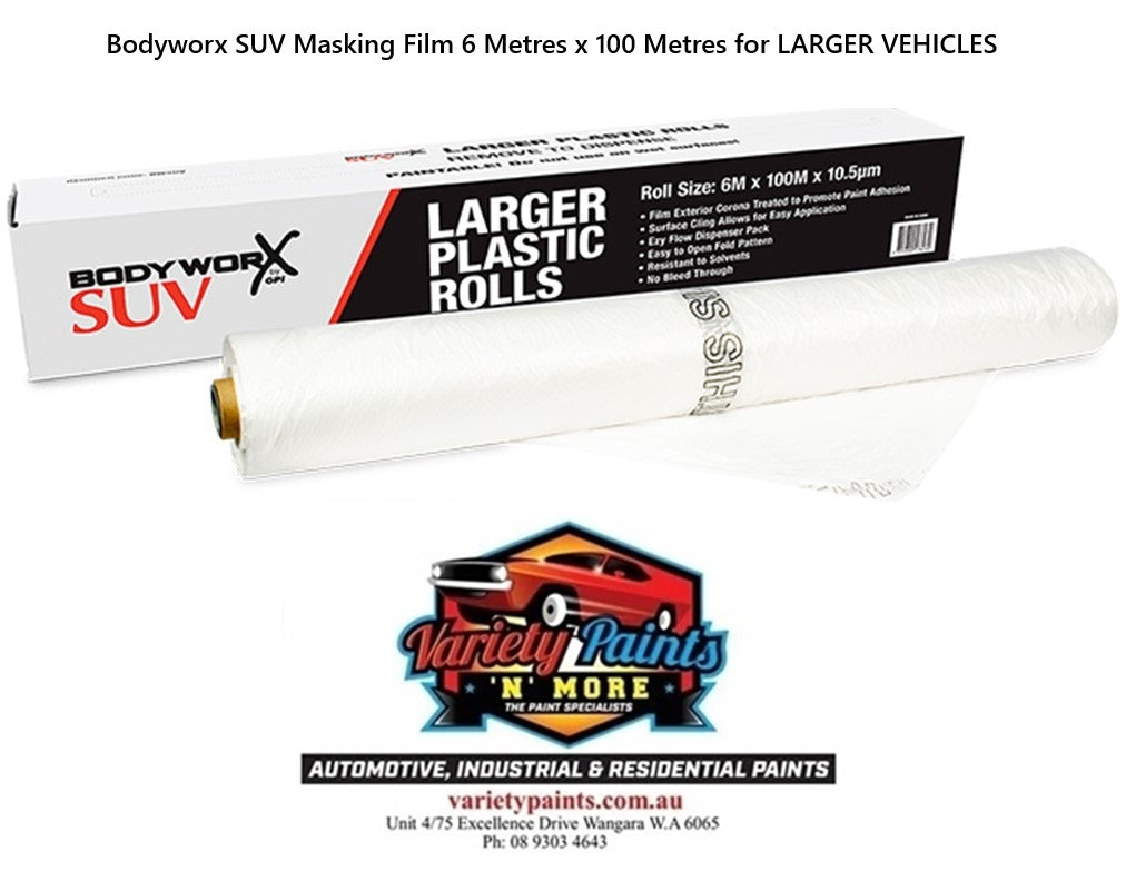 Bodyworx SUV Masking Film 6 Metres x 100 Metres for LARGER VEHICLES