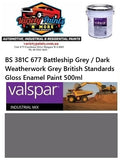 BS 381C 677 Battleship Grey / Dark Weatherwork Grey British Standards Gloss Enamel Paint 500ml