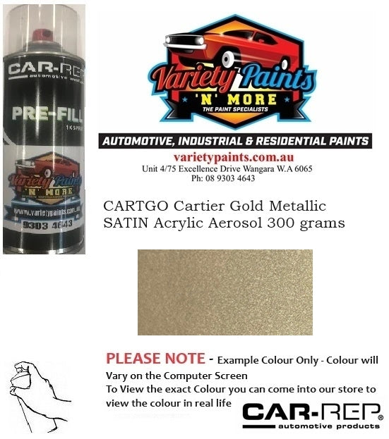 CARTGO Cartier Gold Metallic SATIN Acrylic Aerosol 300 grams