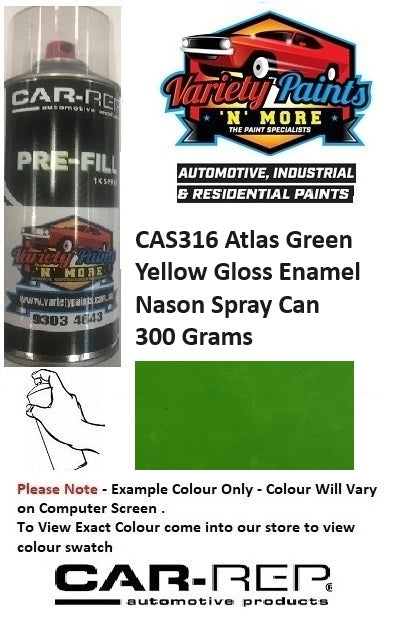 CAS316 Atlas Green Yellow Gloss Enamel Nason Spray Can 300 Grams