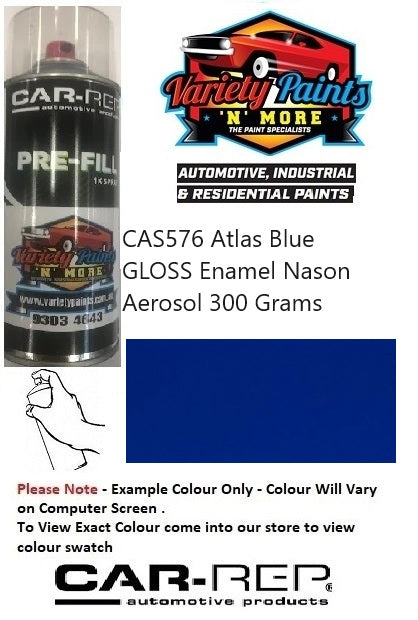 CAS576 Atlas Blue GLOSS Enamel Nason Aerosol 300 Grams