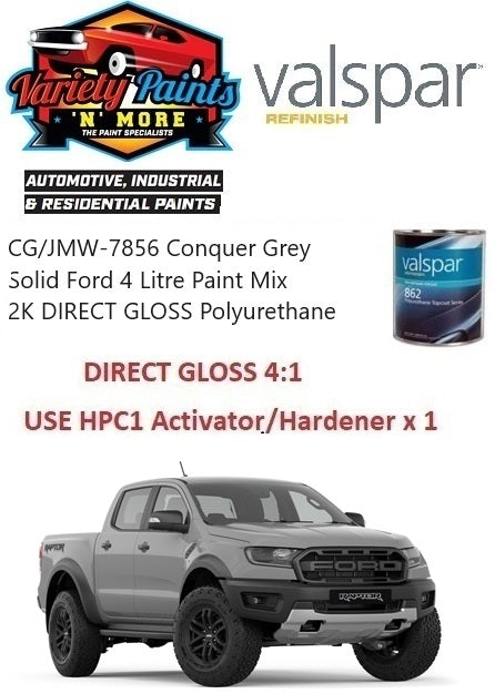 CG/JMW-7856 Conquer Grey Solid Ford 4 Litre Paint Mix 2K Direct Gloss