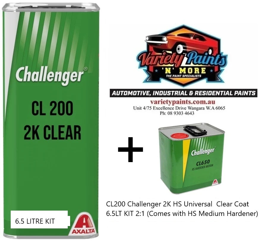 CL200 Challenger 2K HS Universal  Clear Coat 6.5LT KIT 2:1 (Comes with HS Medium Hardener)