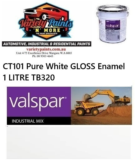 CT101 Pure White GLOSS Enamel 1 LITRE TB320 1IS B38