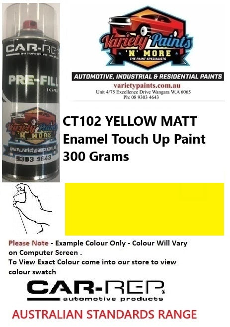 CT102 YELLOW MATT Enamel Touch Up Paint 300 Grams