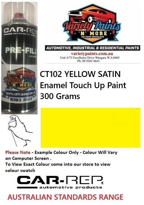 CT102 YELLOW SATIN Enamel Touch Up Paint 300 Grams