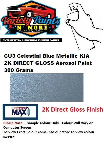 CU3 Celestial Blue Metallic KIA 2K DIRECT GLOSS Aerosol Paint 300 Grams