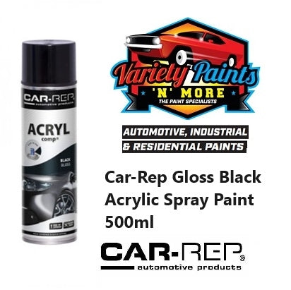 Car-Rep Gloss Black Acrylic Spray Paint 500ml