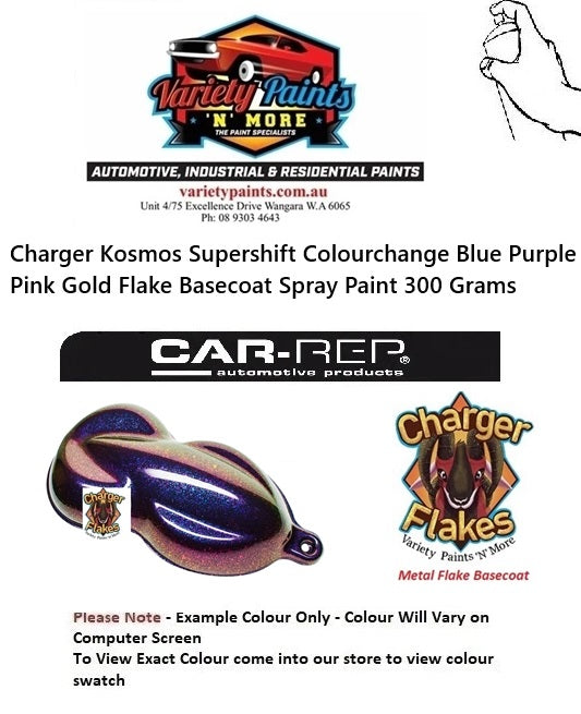 Charger Kosmos Supershift Colourchange Blue Purple Pink Gold Flake Basecoat Spray Paint 300 Grams 7IS