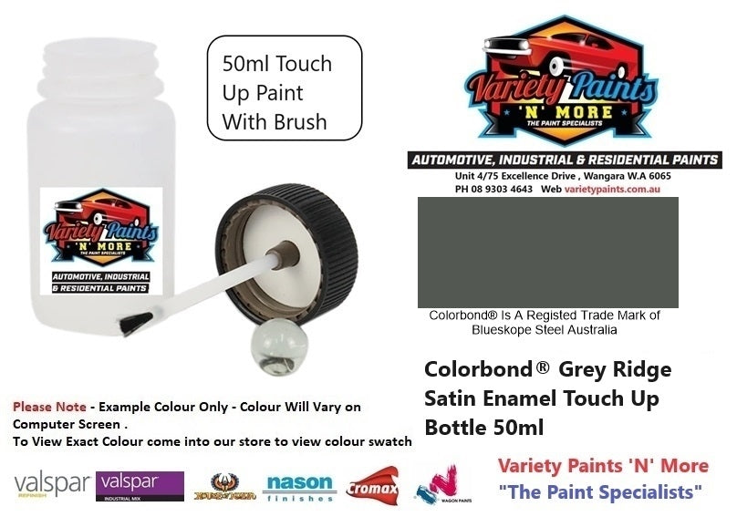 Woodland Grey/Grey Ridge/Slate Grey SATIN Colorbond® Enamel Touch Up Bottle 50ml