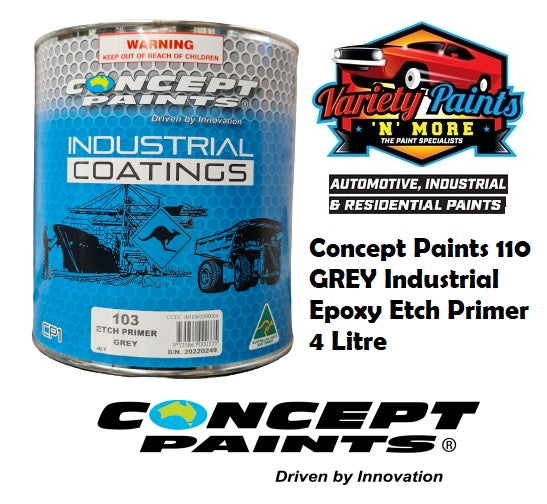 Concept Paints 103 GREY Industrial Epoxy Etch Primer 4 Litre