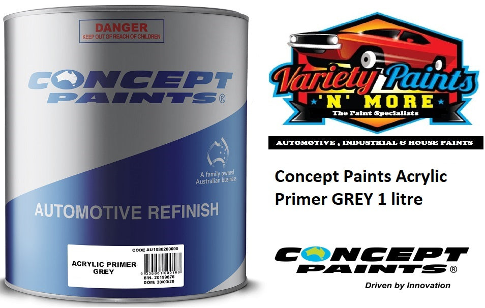 Concept Paints Acrylic Primer Surfacer GREY 1 litre