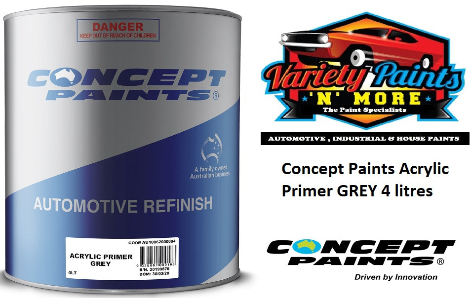 Concept Paints Acrylic Primer Surfacer GREY 4 litres