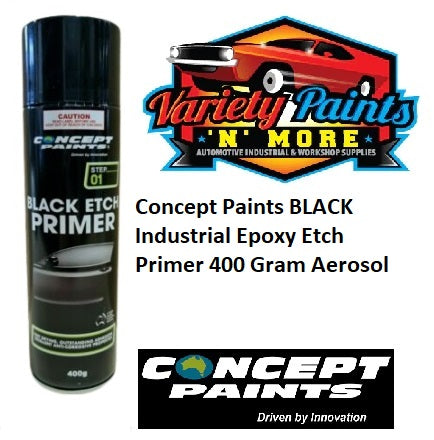 Concept Paints BLACK Industrial Epoxy Etch Primer 400 Gram Aerosol