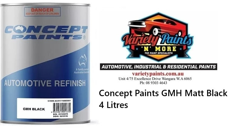 Concept Paints GMH Matt Black 4 Litres