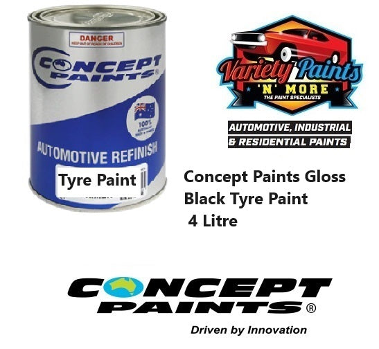 Concept Paints Gloss Black Tyre Paint 4 Litre