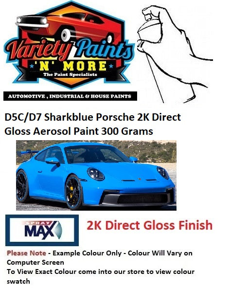D5C/D7 Sharkblue Porsche 2K Direct Gloss Aerosol Paint 300 Grams