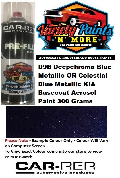 D9B Deepchroma Blue Metallic OR Celestial Blue Metallic KIA Basecoat Aerosol Paint 300 Grams