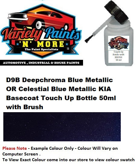 D9B Deepchroma Blue Metallic OR Celestial Blue Metallic KIA Basecoat Touch Up Bottle 50ml with Brush