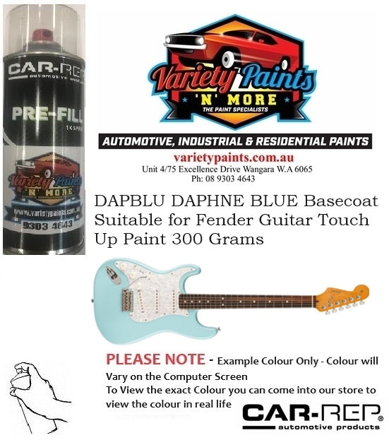 DAPBLU DAPHNE BLUE Basecoat Suitable for Fender Guitar Touch Up Paint 300 Grams