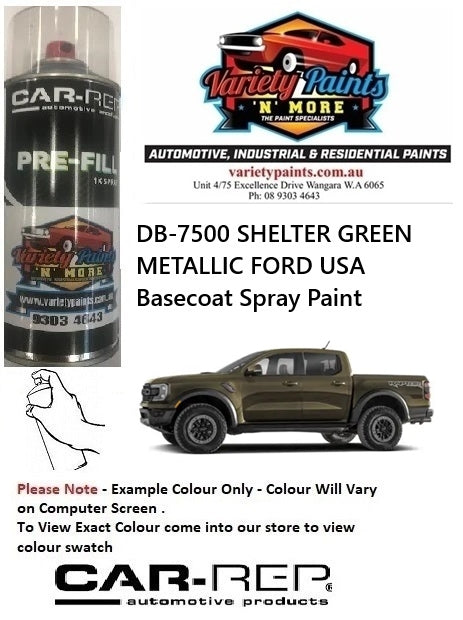 DB-7500 SHELTER GREEN METALLIC FORD USA Basecoat Spray Paint